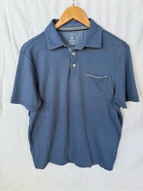 Tahari Men's Slate Blue Polo with Chest Pocket